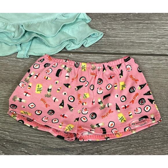 NEW American Girl PAJAMAS OUTFIT Thats How We Roll Sushi Top Shorts Slippers BOX - Picture 9 of 11